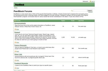 forums.peerblock.com screenshot