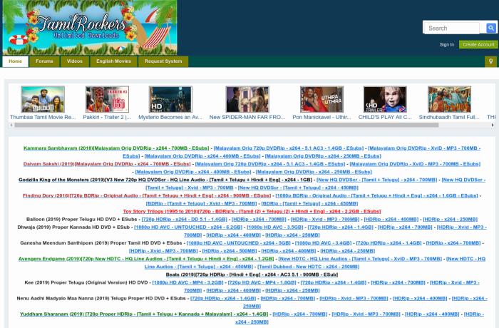 TamilRockers site